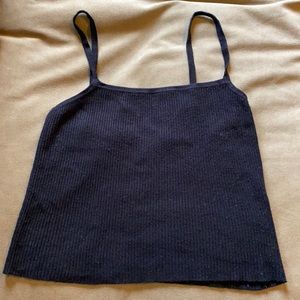 Black ribbed tank